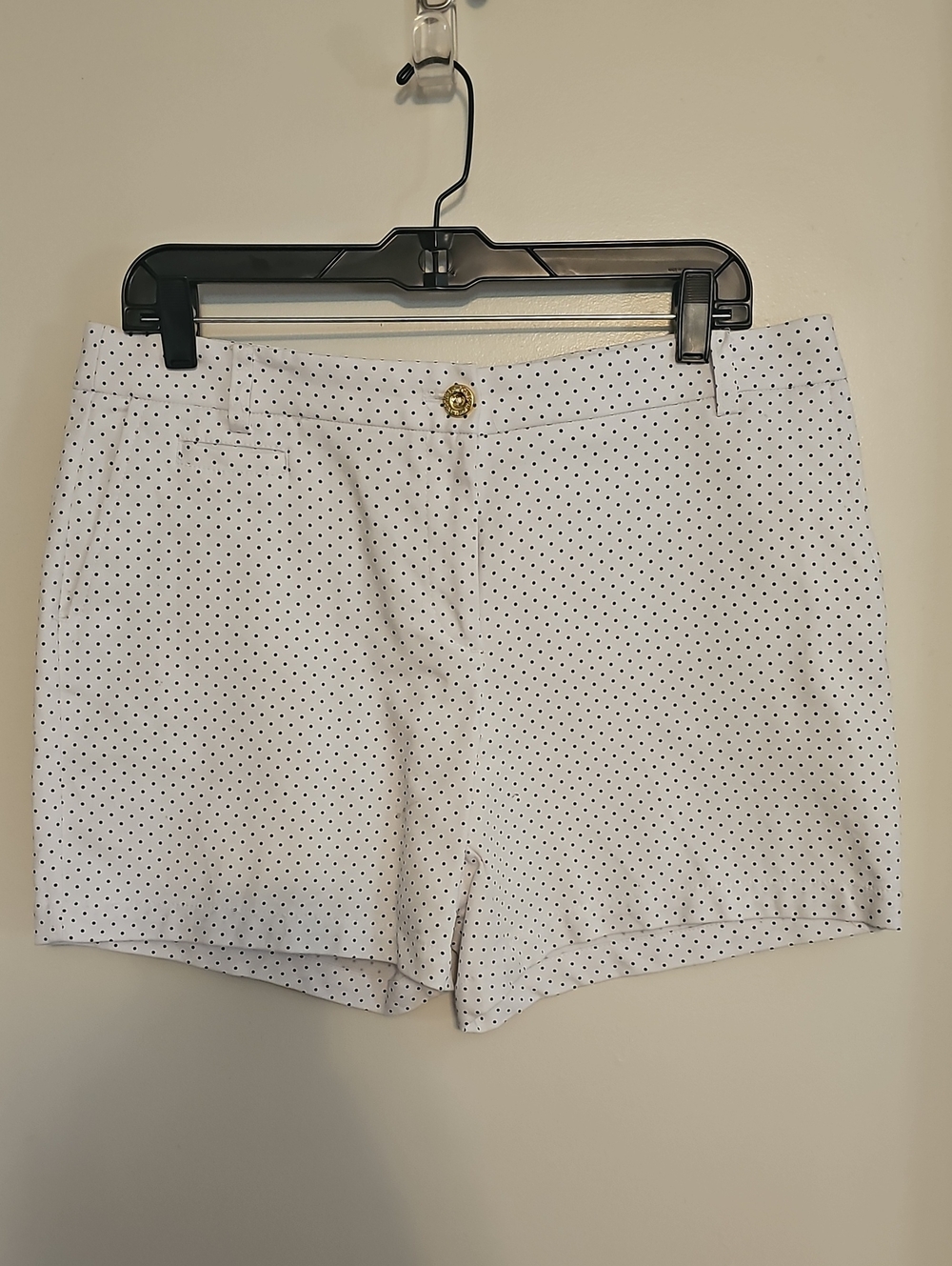 Jones New York White Shorts with Black Polka Dots